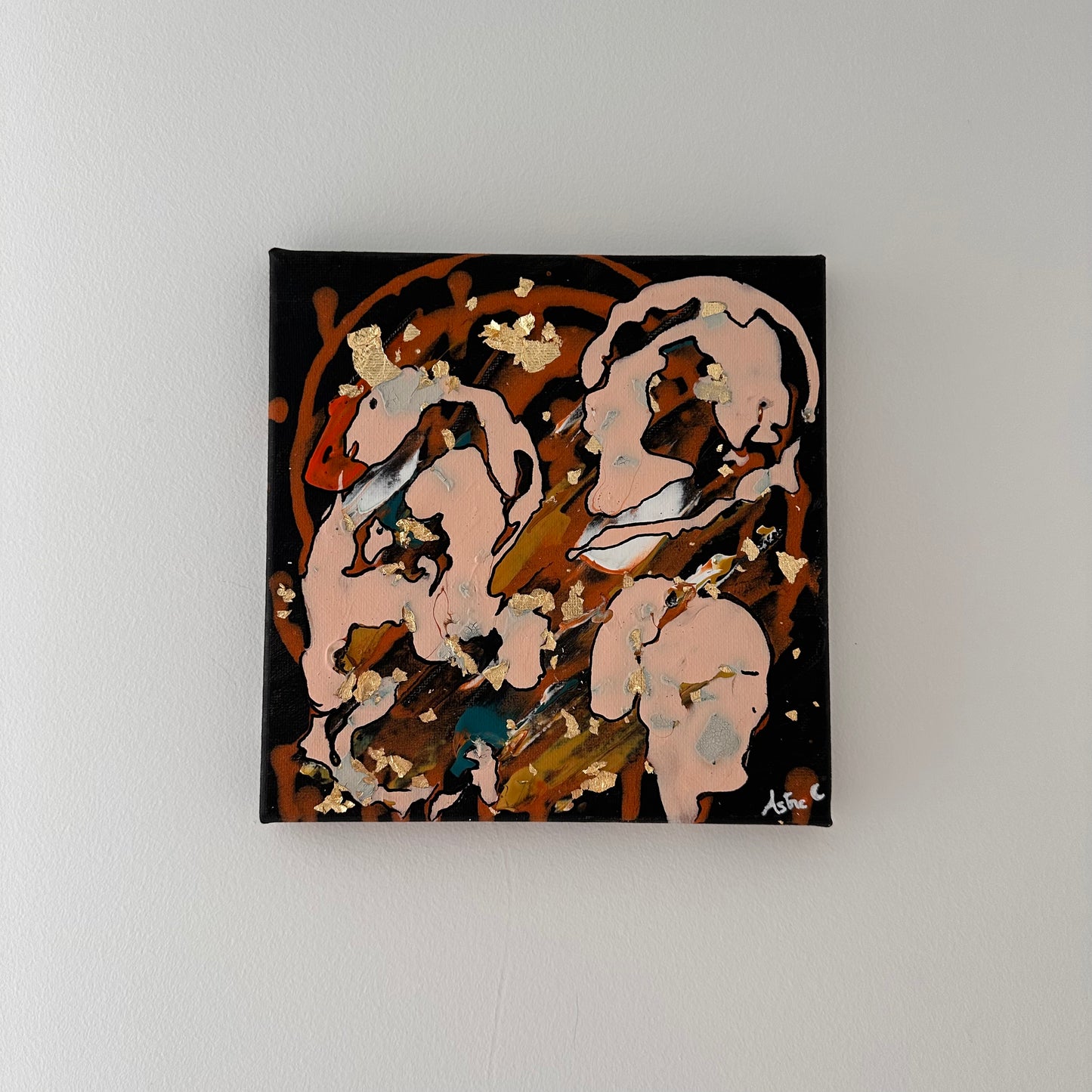 "Fragments d'Aurore", acrylique sur toile (20x20cm)
