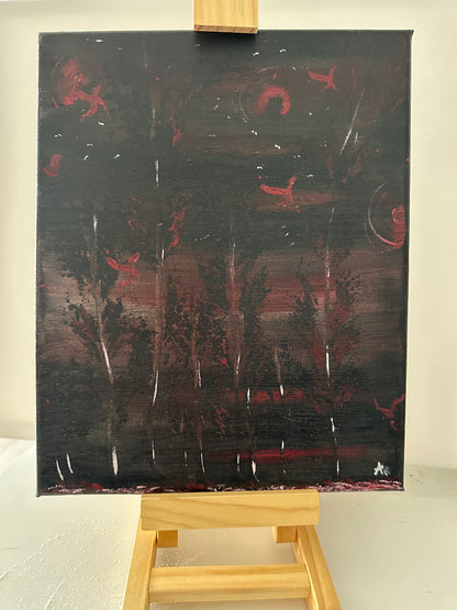 "Le bal des Esprits", acrylique sur toile (24x30cm)