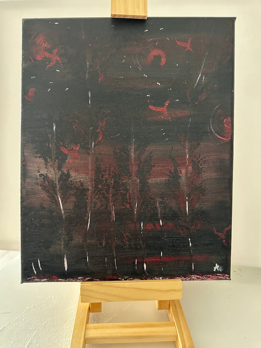 "Le bal des Esprits", acrylique sur toile (24x30cm)