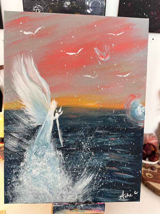 "Le gardien des eaux", acrylique sur toile (30x40cm)