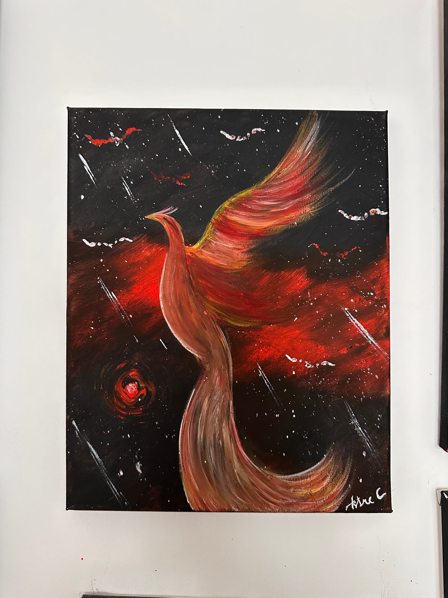 "Flamme Céleste", acrylique sur toile (24x30cm)