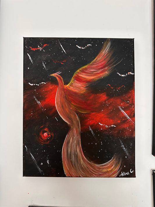 "Flamme Céleste", acrylique sur toile (24x30cm)