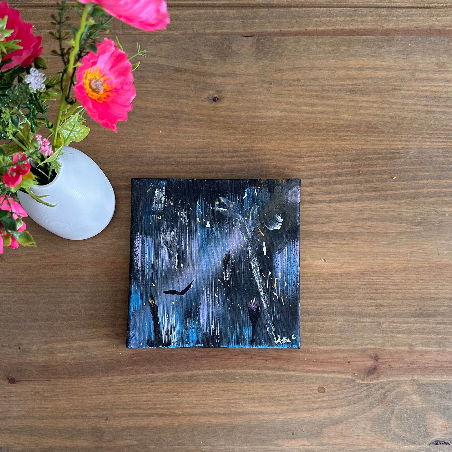 "Lux Tenebris", acrylique sur toile (20x20cm)