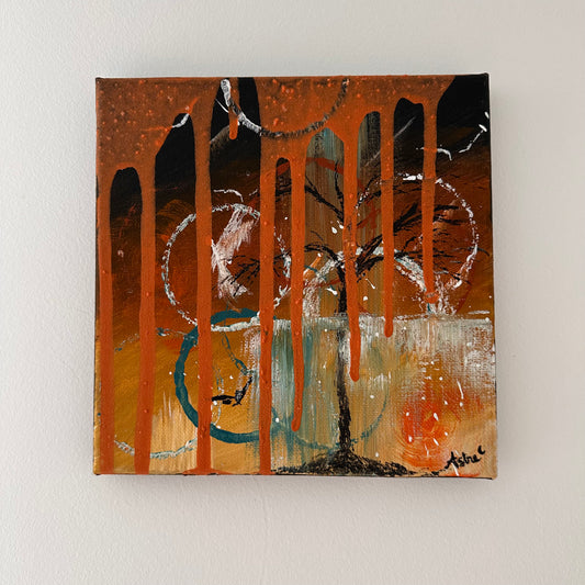 "Les cercles du temps", acrylique sur toile (20x20cm)