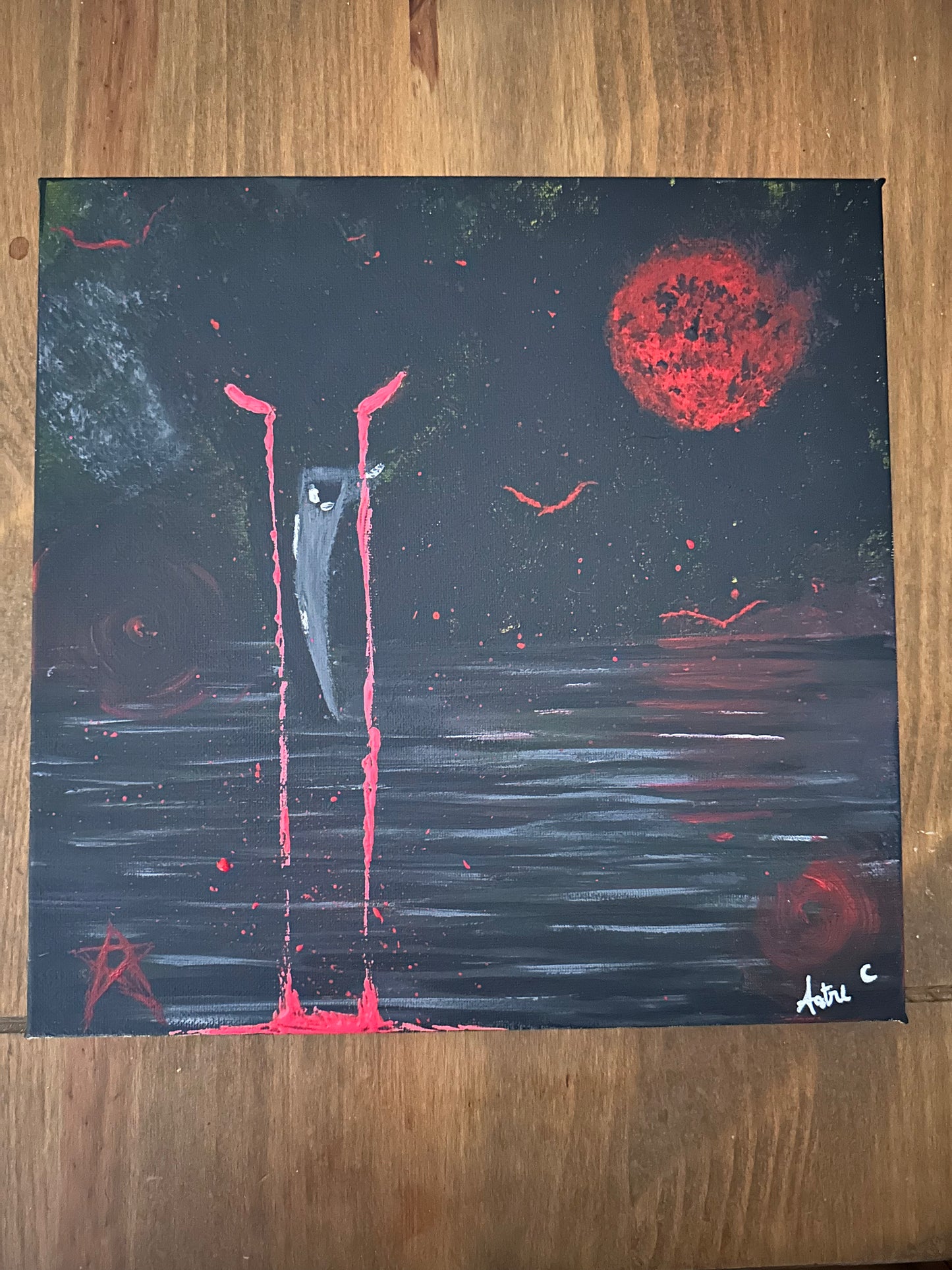 "Oculus Noctis", acrylique sur toile (29x29cm)