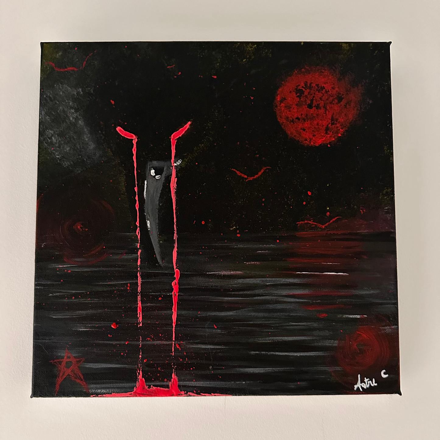 "Oculus Noctis", acrylique sur toile (29x29cm)
